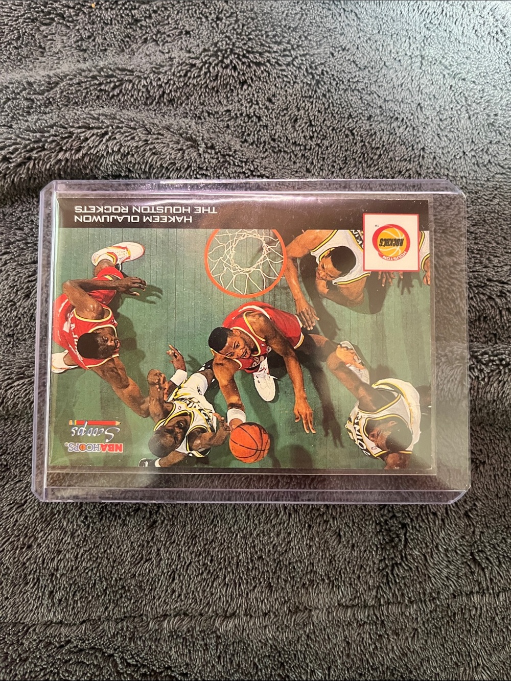 Hakeem Olajuwon Basketball Trading Card - Red and Green